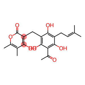 3-[[4-Acetyl-2,3,6-trihydroxy-5-(3-methyl-2-butenyl)phenyl]methyl]-4-hydroxy-5,6-dimethyl-2H-pyran-2-one