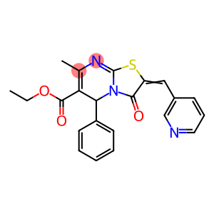 ethyl 7-methyl-3-oxo-5-phenyl-2-(3-pyridinylmethylene)-2,3-dihydro-5H-[1,3]thiazolo[3,2-a]pyrimidine-6-carboxylate