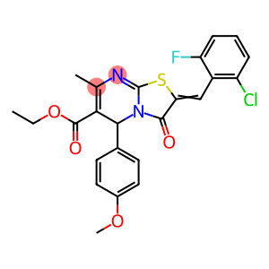 ethyl 2-(2-chloro-6-fluorobenzylidene)-5-(4-methoxyphenyl)-7-methyl-3-oxo-2,3-dihydro-5H-[1,3]thiazolo[3,2-a]pyrimidine-6-carboxylate