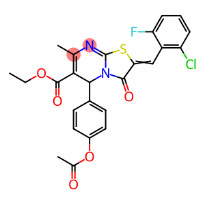 ethyl 5-[4-(acetyloxy)phenyl]-2-(2-chloro-6-fluorobenzylidene)-7-methyl-3-oxo-2,3-dihydro-5H-[1,3]thiazolo[3,2-a]pyrimidine-6-carboxylate