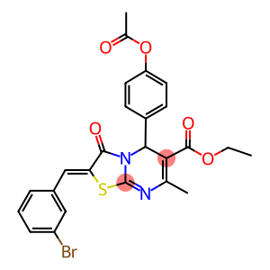 ethyl 5-[4-(acetyloxy)phenyl]-2-(3-bromobenzylidene)-7-methyl-3-oxo-2,3-dihydro-5H-[1,3]thiazolo[3,2-a]pyrimidine-6-carboxylate