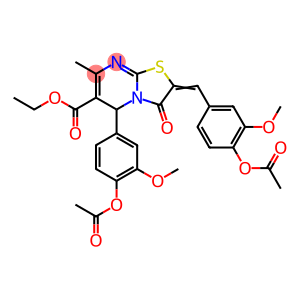 ethyl 2-[4-(acetyloxy)-3-methoxybenzylidene]-5-[4-(acetyloxy)-3-methoxyphenyl]-7-methyl-3-oxo-2,3-dihydro-5H-[1,3]thiazolo[3,2-a]pyrimidine-6-carboxylate