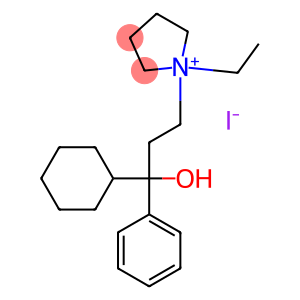 Pyrrolidinium, 1-(3-cyclohexyl-3-hydroxy-3-phenylpropyl)-1-ethyl-, iodide, (+)-