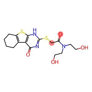 N,N-bis(2-hydroxyethyl)-2-((4-oxo-3,4,5,6,7,8-hexahydrobenzo[4,5]thieno[2,3-d]pyrimidin-2-yl)thio)acetamide