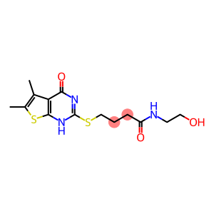 Butanamide, 4-[(1,4-dihydro-5,6-dimethyl-4-oxothieno[2,3-d]pyrimidin-2-yl)thio]-N-(2-hydroxyethyl)-