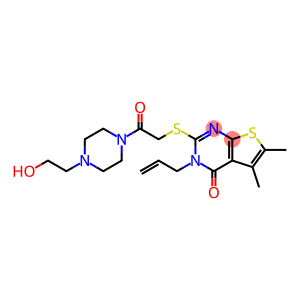 3-allyl-2-((2-(4-(2-hydroxyethyl)piperazin-1-yl)-2-oxoethyl)thio)-5,6-dimethylthieno[2,3-d]pyrimidin-4(3H)-one