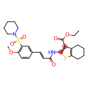 ethyl 2-({3-[4-methoxy-3-(1-piperidinylsulfonyl)phenyl]acryloyl}amino)-4,5,6,7-tetrahydro-1-benzothiophene-3-carboxylate