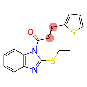 (2E)-1-[2-(ethylsulfanyl)-1H-benzimidazol-1-yl]-3-(thiophen-2-yl)prop-2-en-1-one