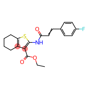 Benzo[b]thiophene-3-carboxylic acid, 2-[[3-(4-fluorophenyl)-1-oxo-2-propen-1-yl]amino]-4,5,6,7-tetrahydro-, ethyl ester