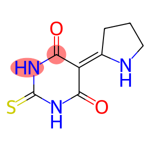 4,6(1H,5H)-Pyrimidinedione, dihydro-5-(2-pyrrolidinylidene)-2-thioxo- (9CI)