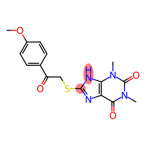 1H-Purine-2,6-dione, 3,9-dihydro-8-[[2-(4-methoxyphenyl)-2-oxoethyl]thio]-1,3-dimethyl-