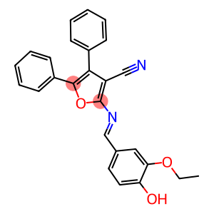 2-[(3-ethoxy-4-hydroxybenzylidene)amino]-4,5-diphenyl-3-furonitrile