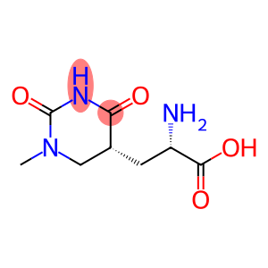 5-Pyrimidinepropanoic acid, alpha-aminohexahydro-1-methyl-2,4-dioxo-, (alphaS,5R)- (9CI)