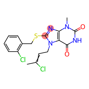 (Z)-8-((2-chlorobenzyl)thio)-7-(3-chlorobut-2-en-1-yl)-3-methyl-3,7-dihydro-1H-purine-2,6-dione