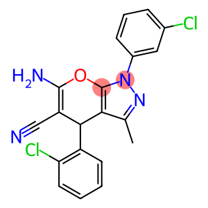 Pyrano[2,3-c]pyrazole-5-carbonitrile, 6-amino-4-(2-chlorophenyl)-1-(3-chlorophenyl)-1,4-dihydro-3-methyl-