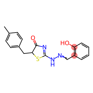 Benzaldehyde, 2-hydroxy-, 2-[4,5-dihydro-5-[(4-methylphenyl)methyl]-4-oxo-2-thiazolyl]hydrazone