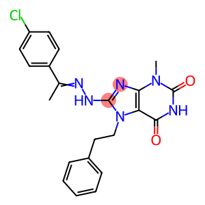 1H-Purine-2,6-dione, 8-[2-[1-(4-chlorophenyl)ethylidene]hydrazinyl]-3,7-dihydro-3-methyl-7-(2-phenylethyl)-