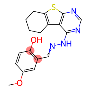 2-hydroxy-5-methoxybenzaldehyde 5,6,7,8-tetrahydro[1]benzothieno[2,3-d]pyrimidin-4-ylhydrazone