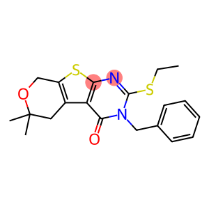 3-benzyl-2-(ethylsulfanyl)-6,6-dimethyl-3,5,6,8-tetrahydro-4H-pyrano[4',3':4,5]thieno[2,3-d]pyrimidin-4-one