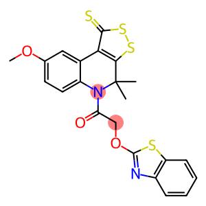 5-[(1,3-benzothiazol-2-yloxy)acetyl]-8-methoxy-4,4-dimethyl-4,5-dihydro-1H-[1,2]dithiolo[3,4-c]quinoline-1-thione