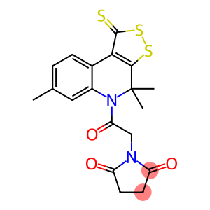 1-[2-oxo-2-(4,4,7-trimethyl-1-thioxo-1,4-dihydro-5H-[1,2]dithiolo[3,4-c]quinolin-5-yl)ethyl]pyrrolidine-2,5-dione