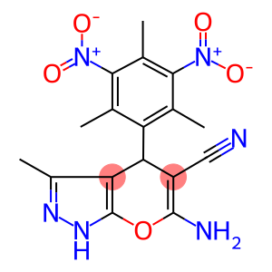6-amino-4-{3,5-bisnitro-2,4,6-trimethylphenyl}-3-methyl-1,4-dihydropyrano[2,3-c]pyrazole-5-carbonitrile