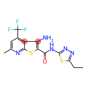 3-amino-N-(5-ethyl-1,3,4-thiadiazol-2-yl)-6-methyl-4-(trifluoromethyl)thieno[2,3-b]pyridine-2-carboxamide