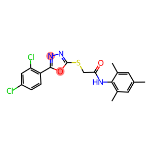 2-{[5-(2,4-dichlorophenyl)-1,3,4-oxadiazol-2-yl]sulfanyl}-N-mesitylacetamide