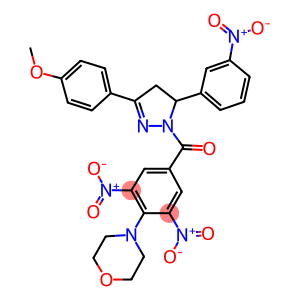 4-(2,6-bisnitro-4-{[5-{3-nitrophenyl}-3-(4-methoxyphenyl)-4,5-dihydro-1H-pyrazol-1-yl]carbonyl}phenyl)morpholine