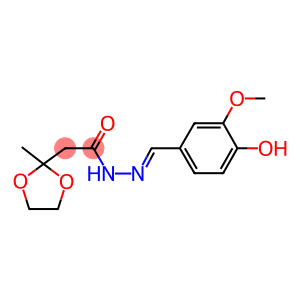 N'-(4-hydroxy-3-methoxybenzylidene)-2-(2-methyl-1,3-dioxolan-2-yl)acetohydrazide