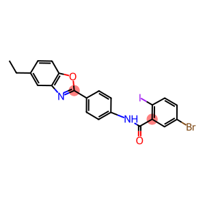 5-bromo-N-[4-(5-ethyl-1,3-benzoxazol-2-yl)phenyl]-2-iodobenzamide