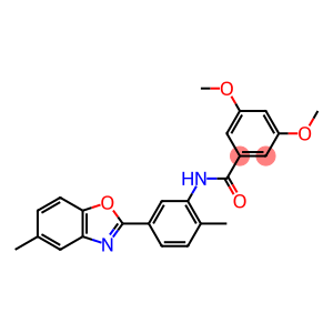 3,5-dimethoxy-N-[2-methyl-5-(5-methyl-1,3-benzoxazol-2-yl)phenyl]benzamide