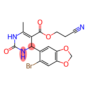 5-Pyrimidinecarboxylic acid, 4-(6-bromo-1,3-benzodioxol-5-yl)-1,2,3,4-tetrahydro-6-methyl-2-oxo-, 2-cyanoethyl ester