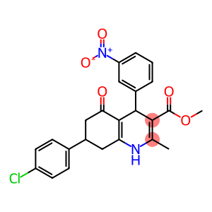 methyl 7-(4-chlorophenyl)-4-{3-nitrophenyl}-2-methyl-5-oxo-1,4,5,6,7,8-hexahydro-3-quinolinecarboxylate