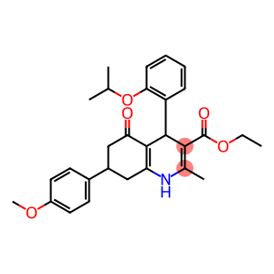 ethyl 7-(4-methoxyphenyl)-2-methyl-5-oxo-4-[2-(propan-2-yloxy)phenyl]-1,4,5,6,7,8-hexahydroquinoline-3-carboxylate