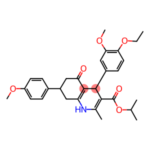 isopropyl 4-(4-ethoxy-3-methoxyphenyl)-7-(4-methoxyphenyl)-2-methyl-5-oxo-1,4,5,6,7,8-hexahydro-3-quinolinecarboxylate