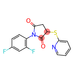 1-(2,4-DIFLUOROPHENYL)-3-(2-PYRIDINYLSULFANYL)DIHYDRO-1H-PYRROLE-2,5-DIONE