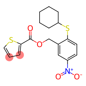 2-(CYCLOHEXYLSULFANYL)-5-NITROBENZYL 2-THIOPHENECARBOXYLATE