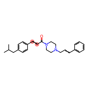 3-(4-ISOBUTYLPHENYL)-1-[4-(3-PHENYL-2-PROPENYL)PIPERAZINO]-2-PROPEN-1-ONE