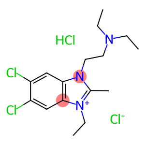 5,6-dichloro-3-[2-(diethylamino)ethyl]-1-ethyl-2-methylbenzimidazolium chloride monohydrochloride