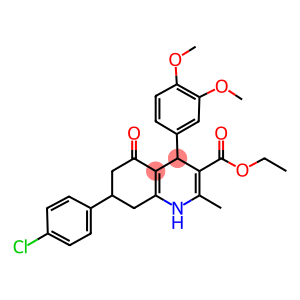 ethyl 7-(4-chlorophenyl)-4-(3,4-dimethoxyphenyl)-2-methyl-5-oxo-1,4,5,6,7,8-hexahydro-3-quinolinecarboxylate