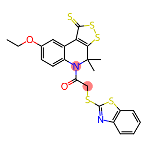 5-[(1,3-benzothiazol-2-ylsulfanyl)acetyl]-8-ethoxy-4,4-dimethyl-4,5-dihydro-1H-[1,2]dithiolo[3,4-c]quinoline-1-thione