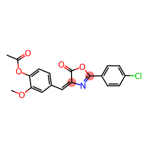 4-[(2-(4-chlorophenyl)-5-oxo-1,3-oxazol-4(5H)-ylidene)methyl]-2-methoxyphenyl acetate