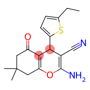 2-amino-4-(5-ethylthien-2-yl)-7,7-dimethyl-5-oxo-5,6,7,8-tetrahydro-4H-chromene-3-carbonitrile