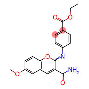 ethyl (Z)-4-((3-carbamoyl-6-methoxy-2H-chromen-2-ylidene)amino)benzoate