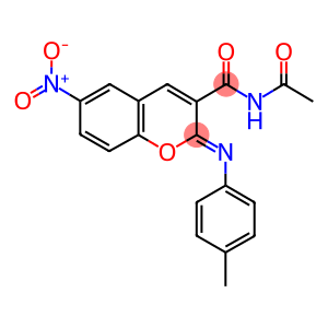 N-acetyl-6-nitro-2-[(4-methylphenyl)imino]-2H-chromene-3-carboxamide