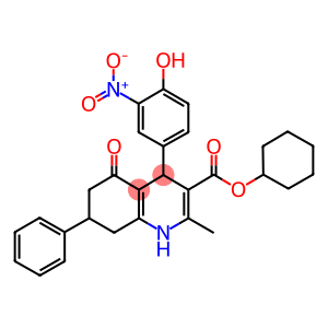 cyclohexyl 4-{4-hydroxy-3-nitrophenyl}-2-methyl-5-oxo-7-phenyl-1,4,5,6,7,8-hexahydro-3-quinolinecarboxylate