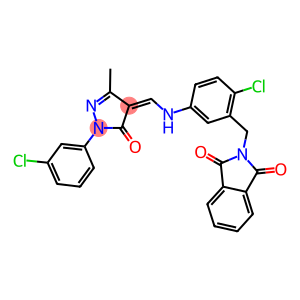 2-[2-chloro-5-({[1-(3-chlorophenyl)-3-methyl-5-oxo-1,5-dihydro-4H-pyrazol-4-ylidene]methyl}amino)benzyl]-1H-isoindole-1,3(2H)-dione
