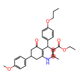 ethyl 7-(4-methoxyphenyl)-2-methyl-5-oxo-4-(4-propoxyphenyl)-1,4,5,6,7,8-hexahydro-3-quinolinecarboxylate