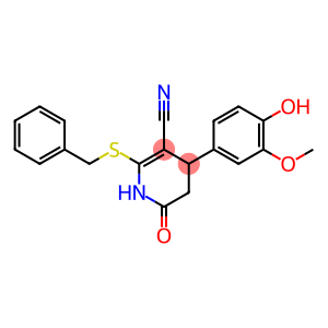 2-(benzylsulfanyl)-4-(4-hydroxy-3-methoxyphenyl)-6-oxo-1,4,5,6-tetrahydro-3-pyridinecarbonitrile